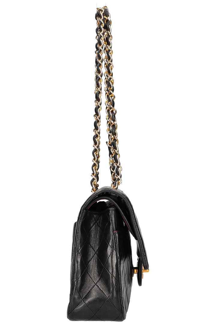 CHANEL Sac moyen à double rabat Noir