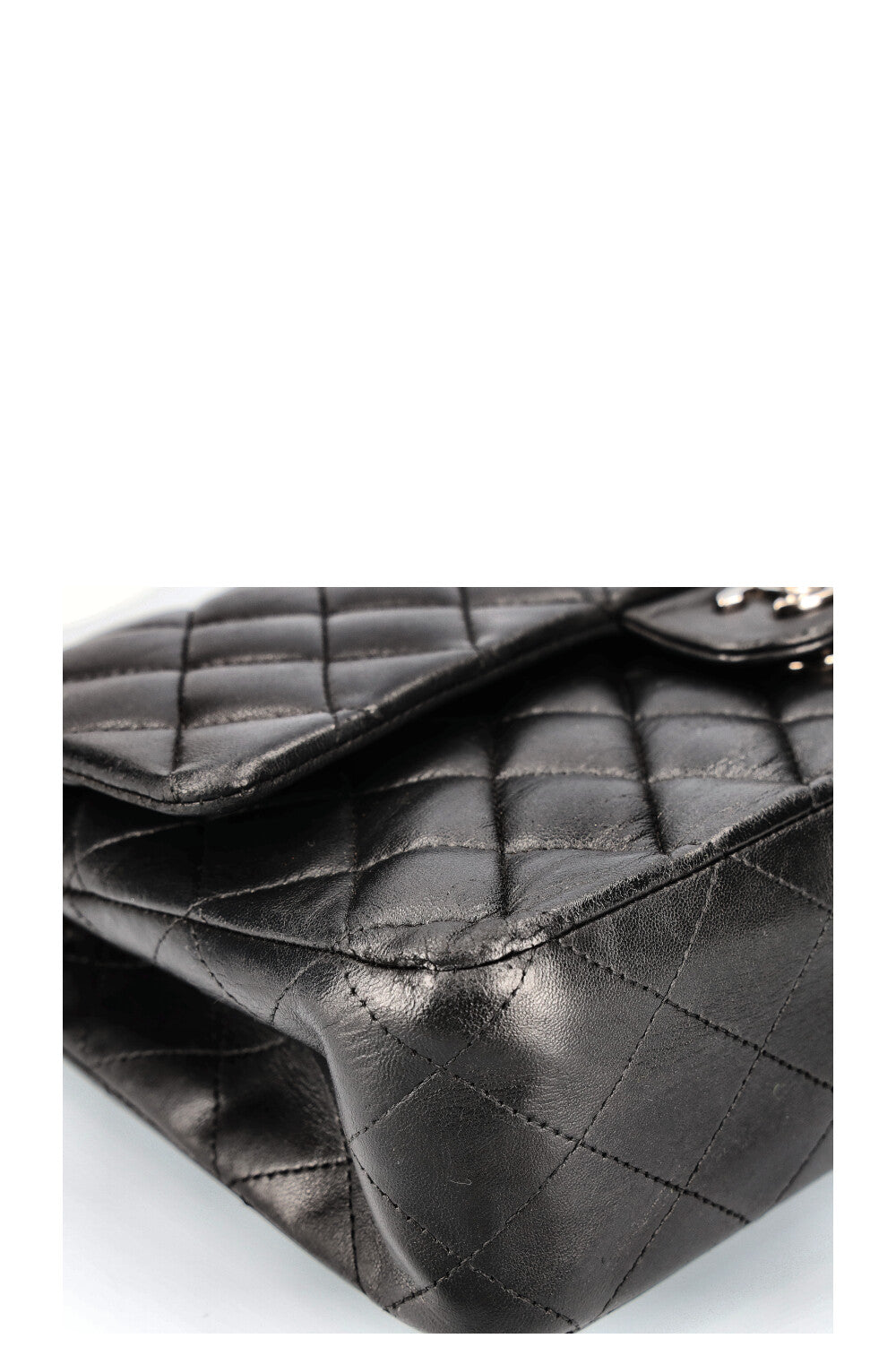 CHANEL Double Flap Bag Medium Black Silver