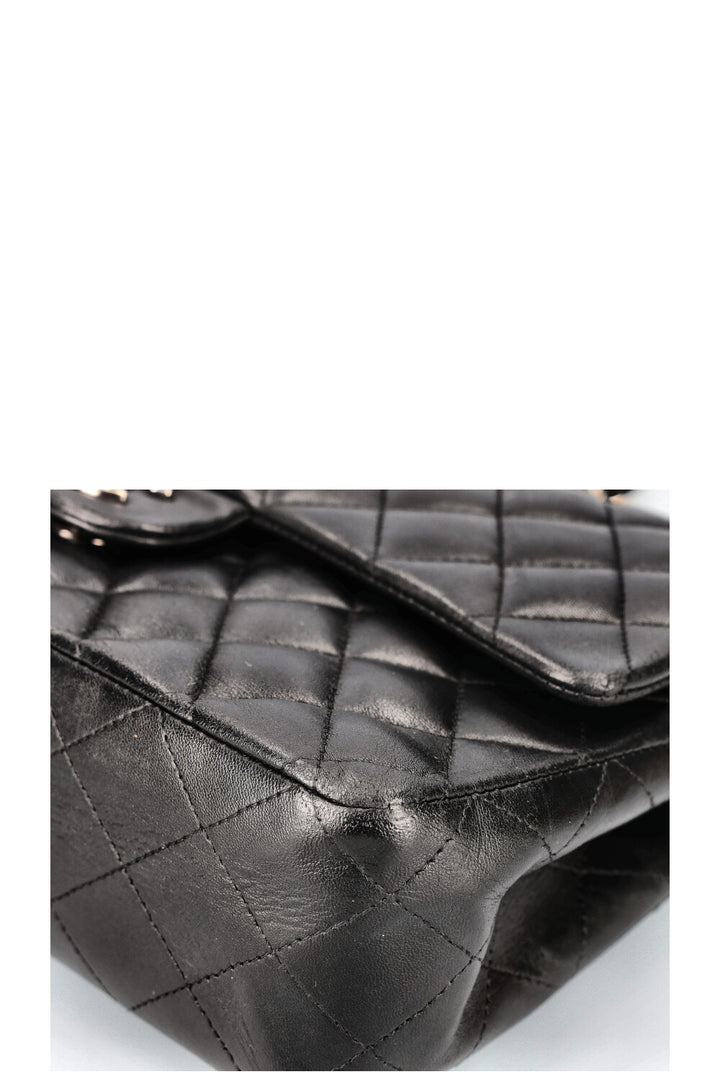CHANEL Double Flap Bag Medium Black Silver
