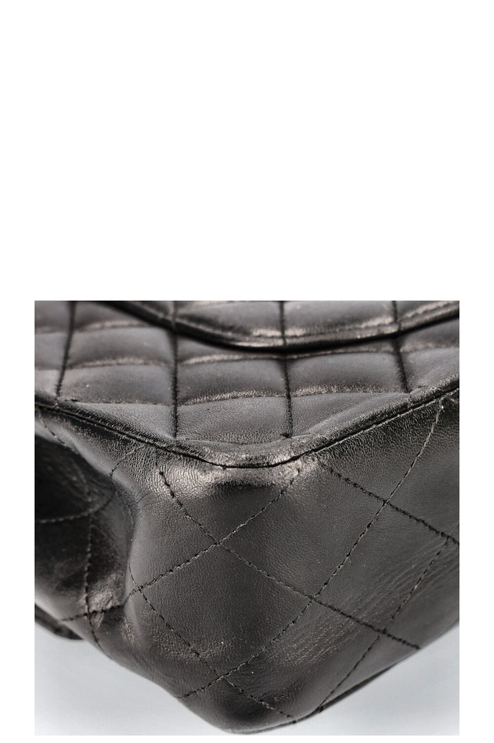 CHANEL Double Flap Bag Medium Black Silver