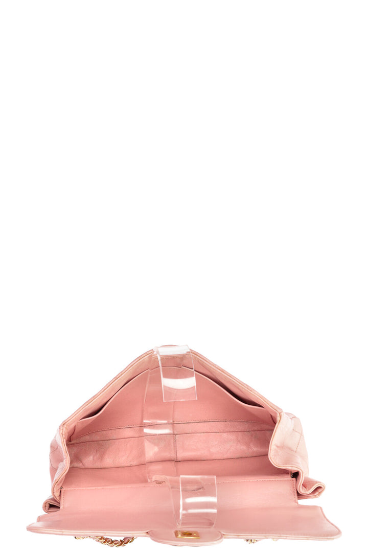 CHANEL Double Sided Flap Bag Medium Pink