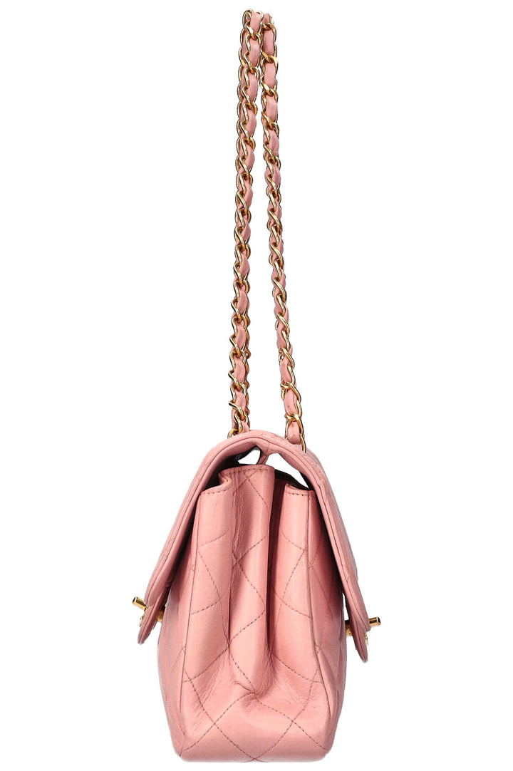 CHANEL Double Sided Flap Bag Medium Pink