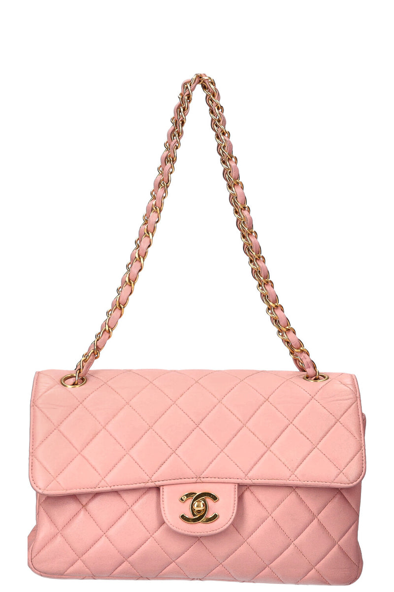 CHANEL Double Sided Flap Bag Medium Pink