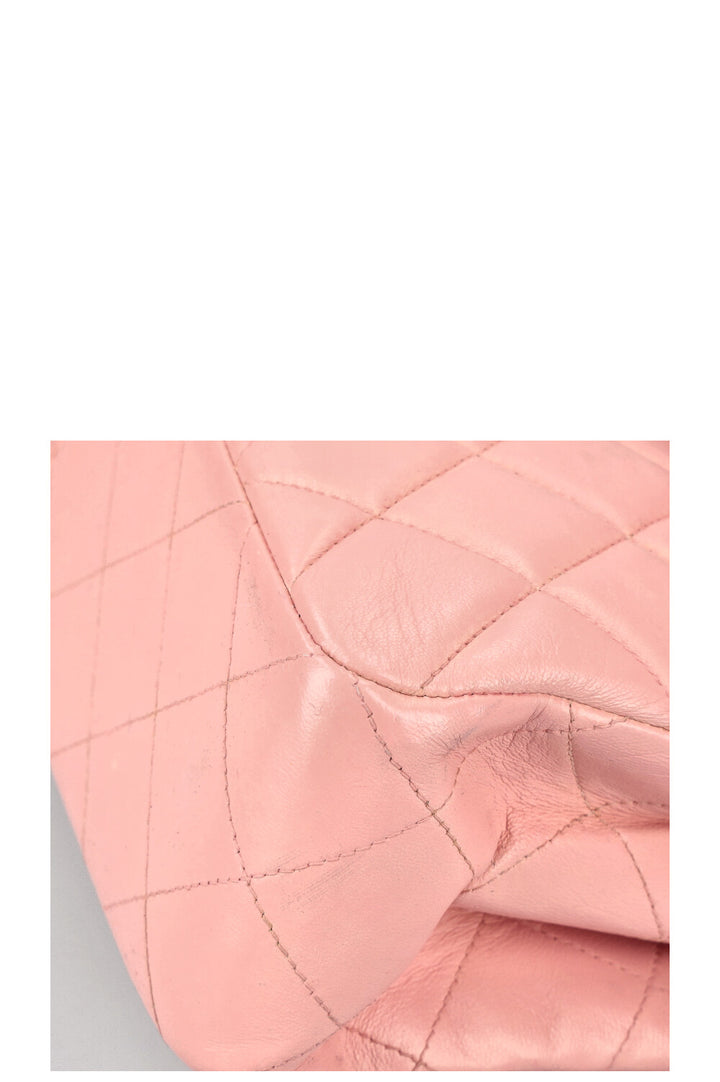 CHANEL Double Sided Flap Bag Medium Pink