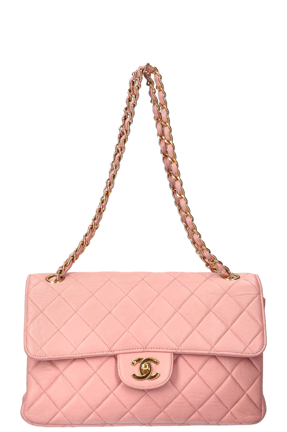 CHANEL Double Sided Flap Bag Medium Pink