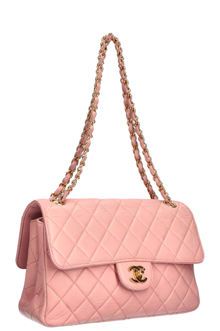 CHANEL Double Sided Flap Bag Medium Pink