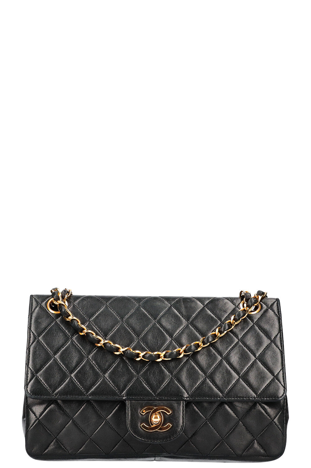 CHANEL Medium Double Flap Bag Black 1986