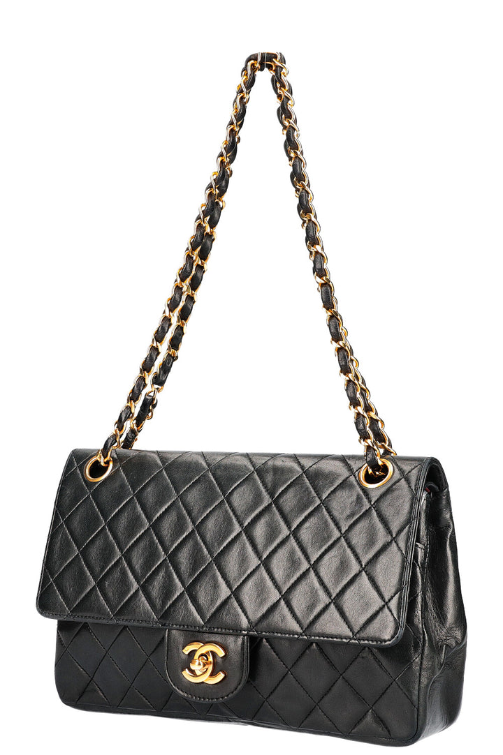 CHANEL Medium Double Flap Bag Black 1986