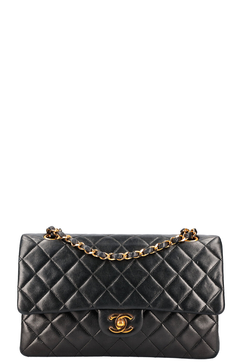Chanel medium double flap bag black vintage 