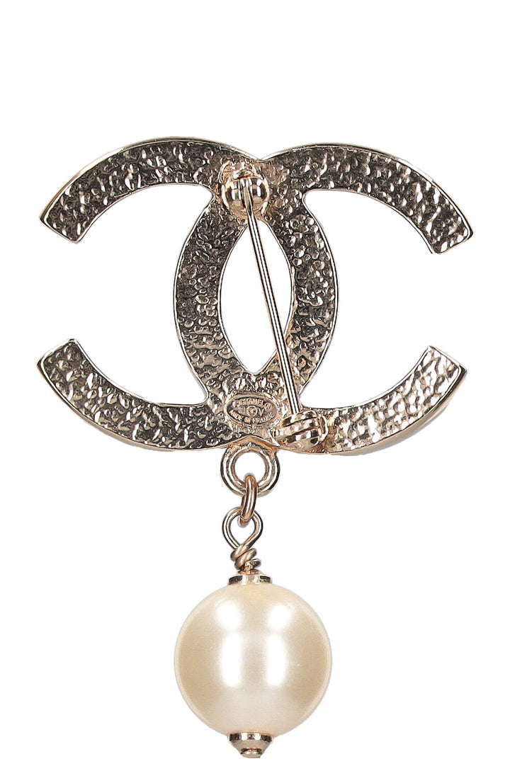CHANEL Brooch CC Pearl 10V