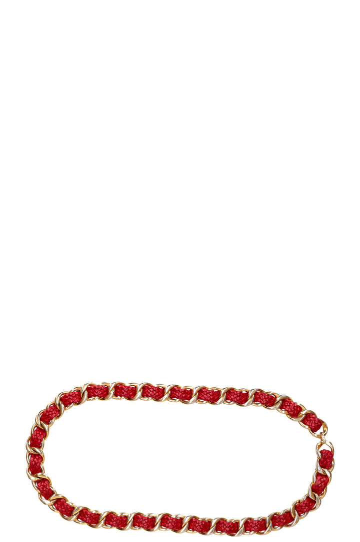 CHANEL Vintage Chain Belt Red