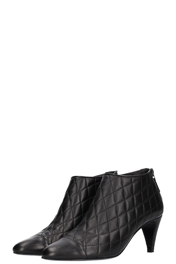 CHANEL Booties Quilted Black