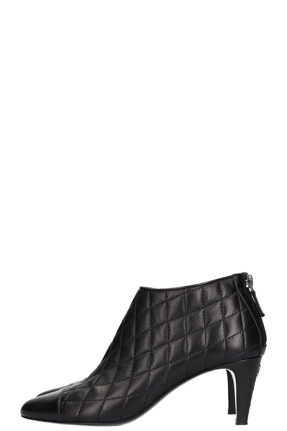 CHANEL Booties Quilted Black