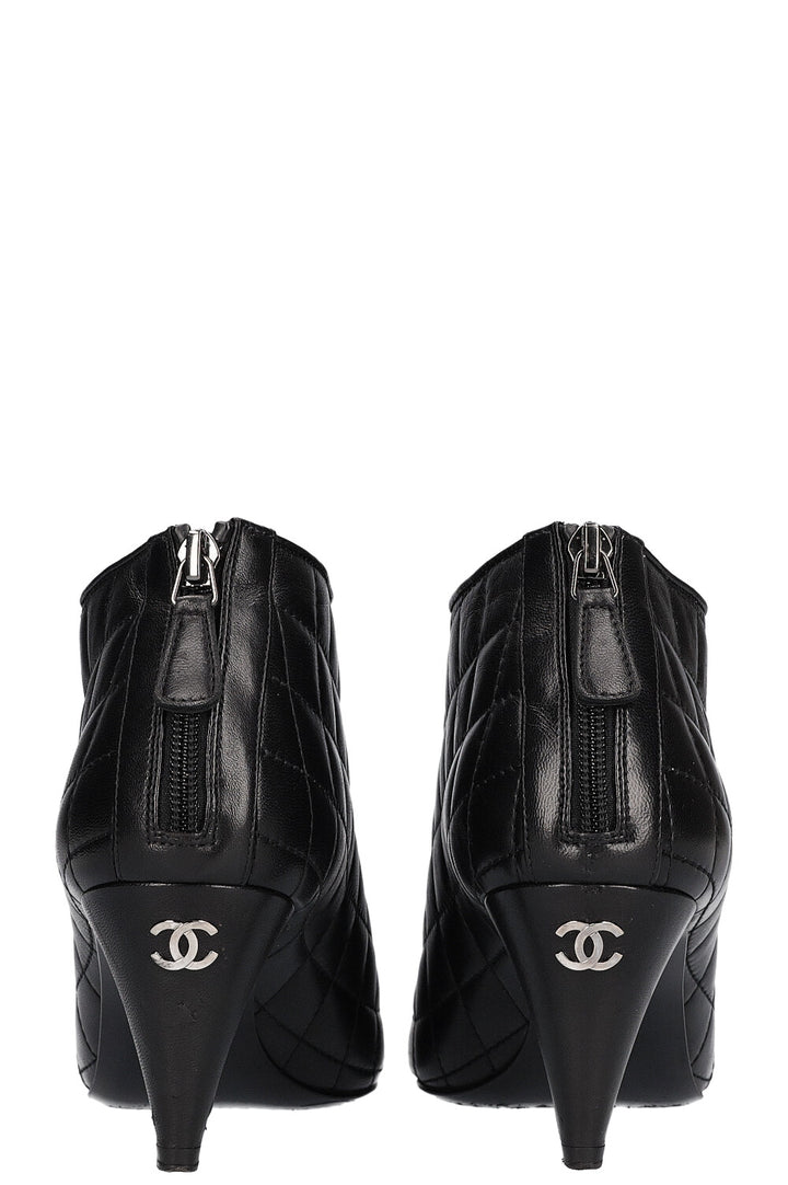 CHANEL Booties Quilted Black