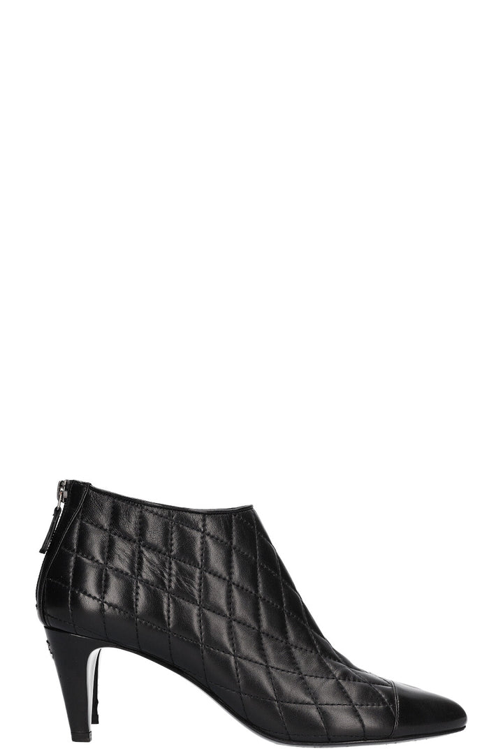 CHANEL Booties Quilted Black