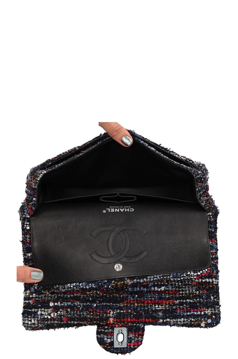 CHANEL Double Flap Bag Tweed