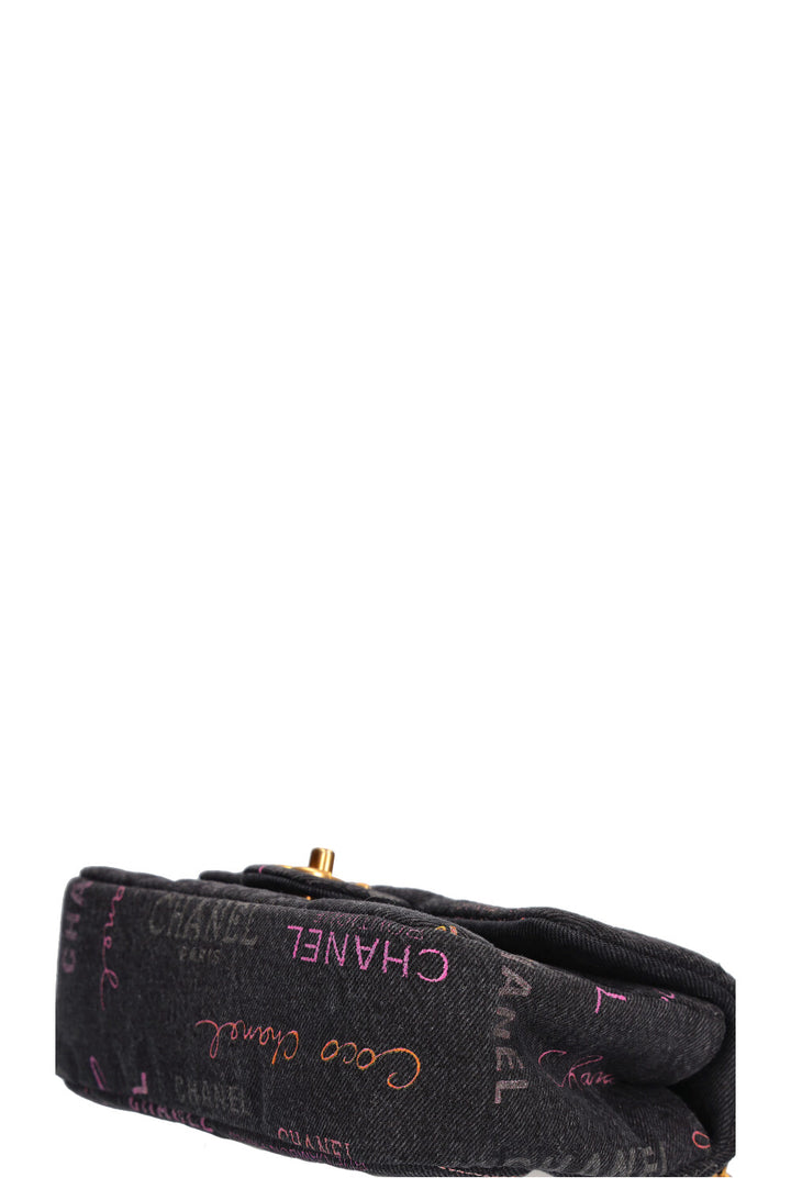 CHANEL Small Single Flap Denim Grafitti
