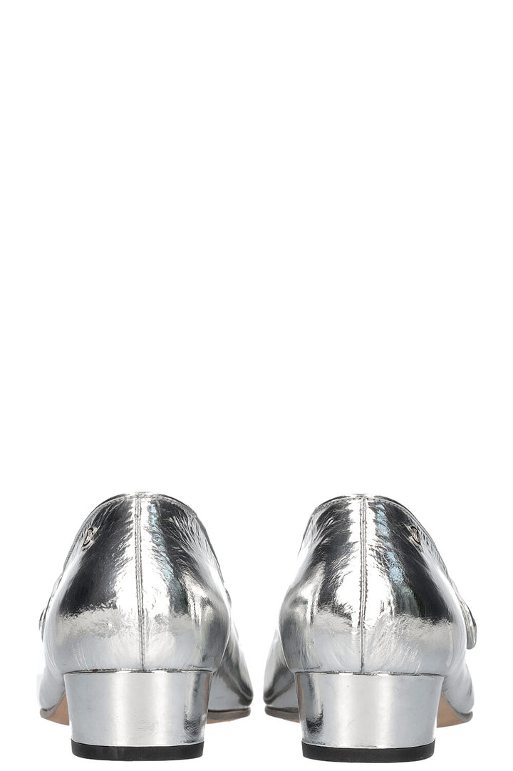 CHANEL Mary Jane Pumps Silver 2019