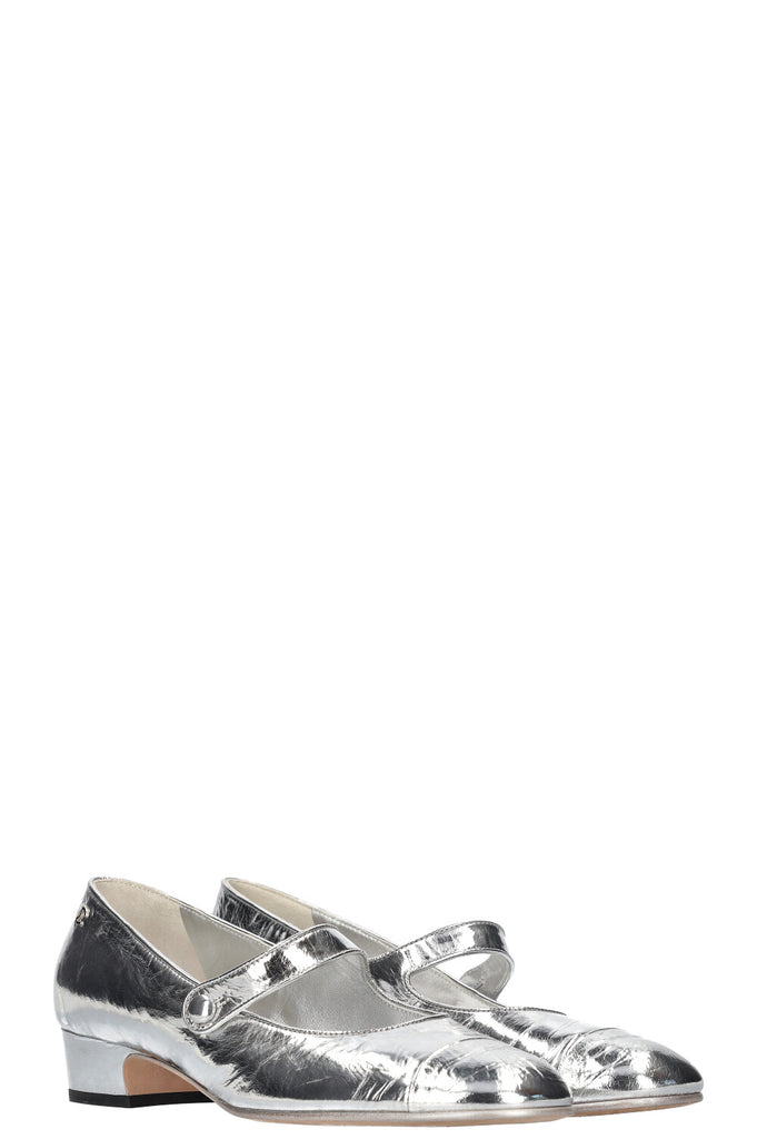 Chanel mary janes silver sale