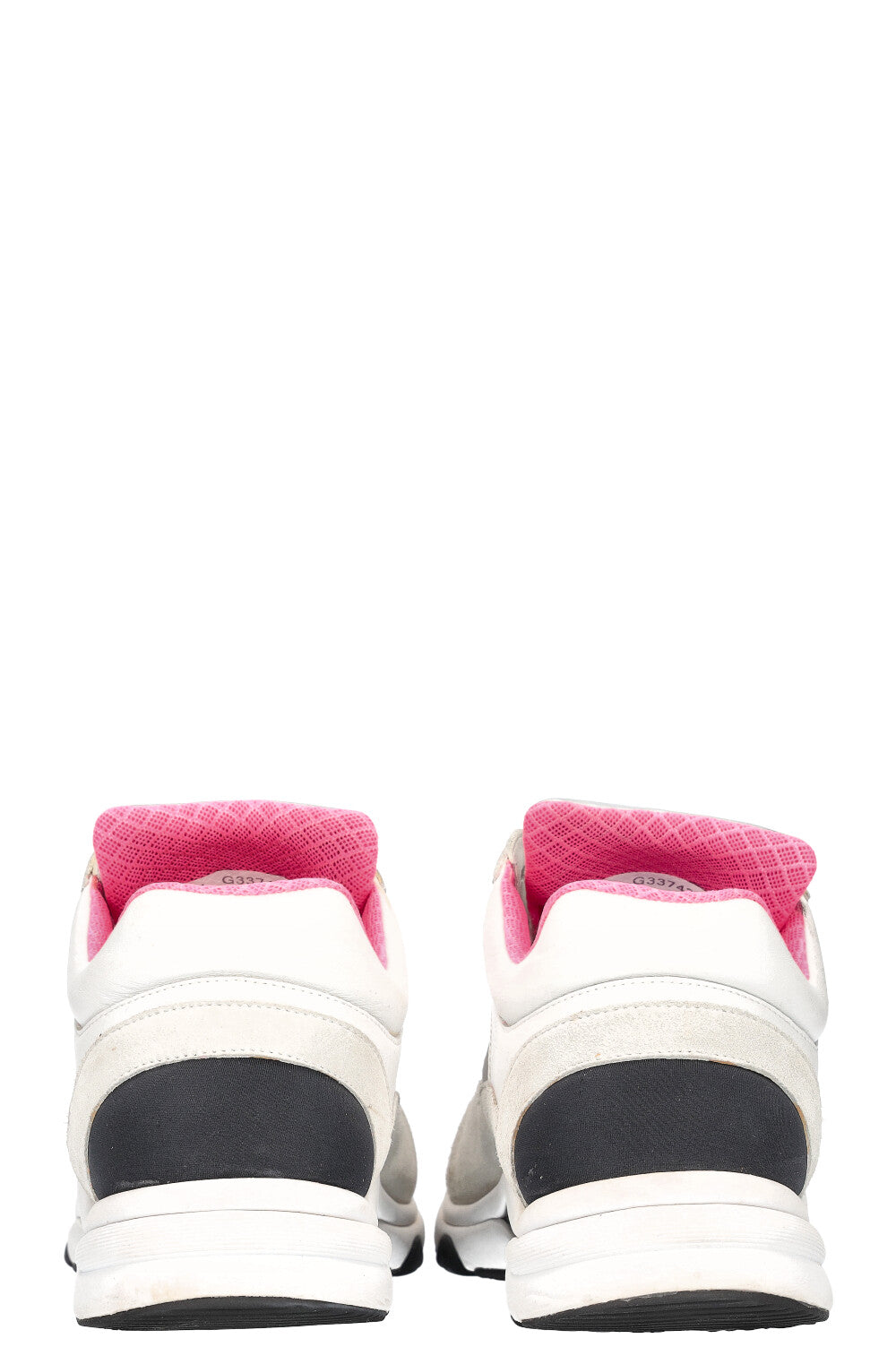 CHANEL Sneakers White Silver Neon Pink