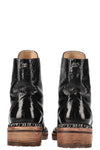 CHANEL Salzburg Chain Boots Patent Black
