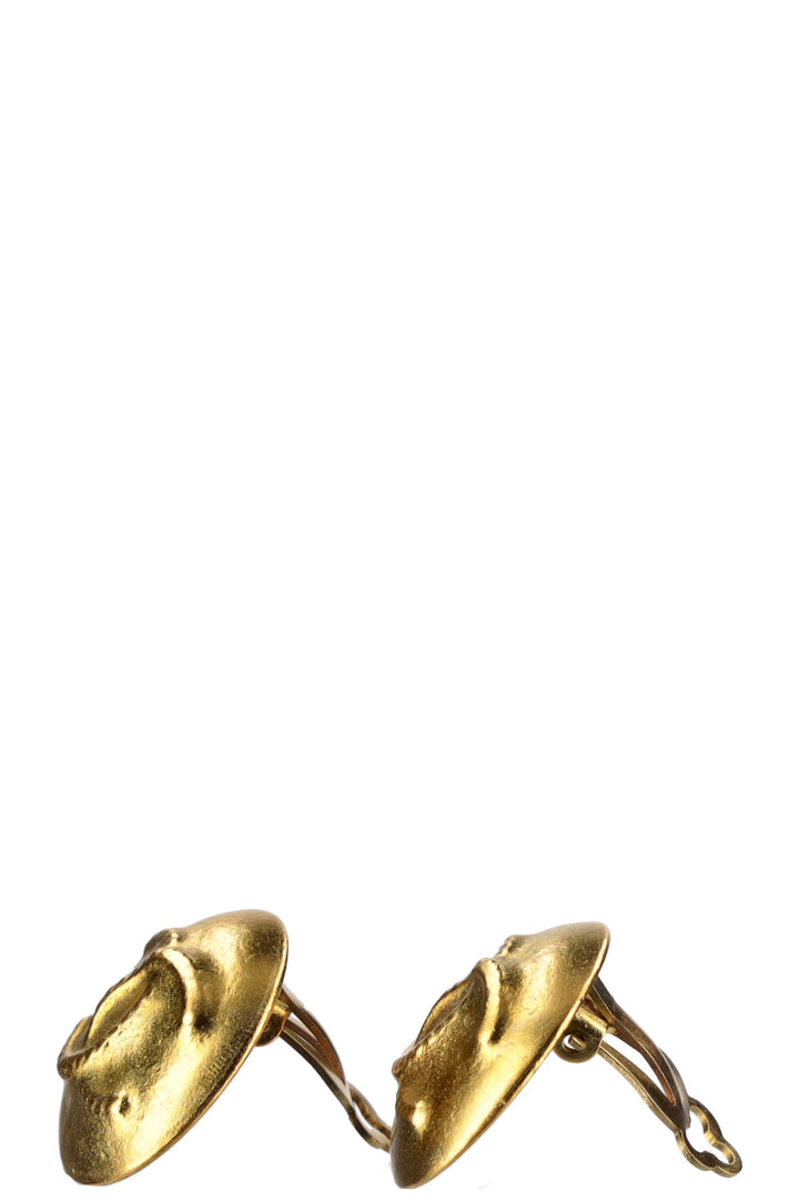 CHANEL Vintage Button Clip Earrings 95P