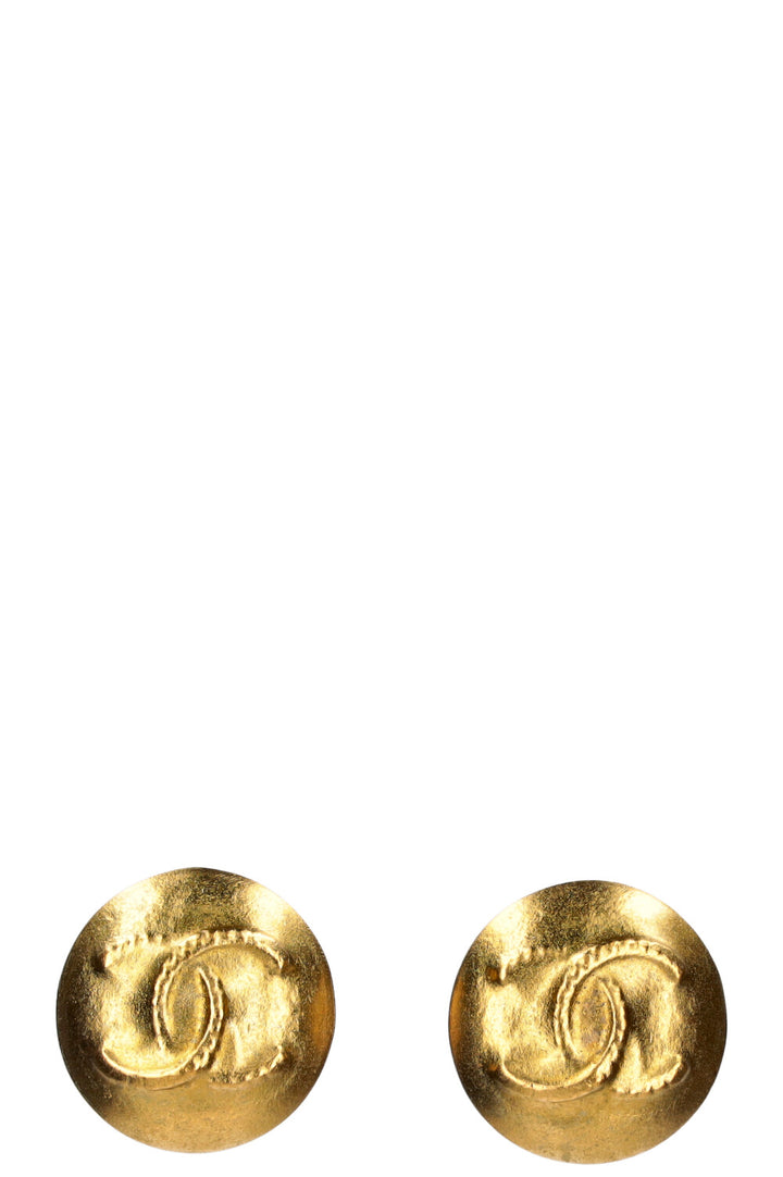 CHANEL Vintage Button Clip Earrings 95P