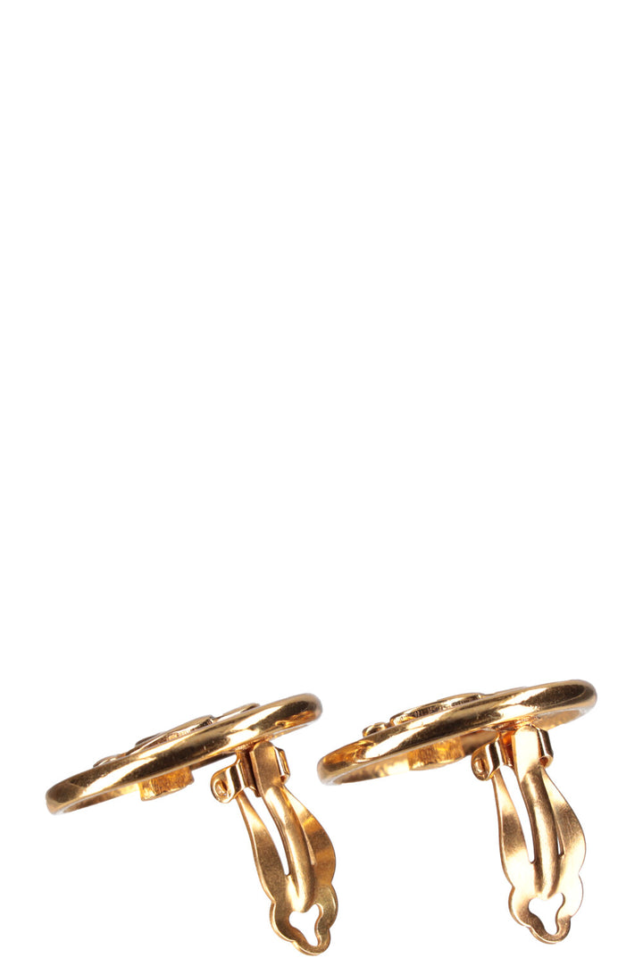 CHANEL Vintage Clip Earrings CC Circle