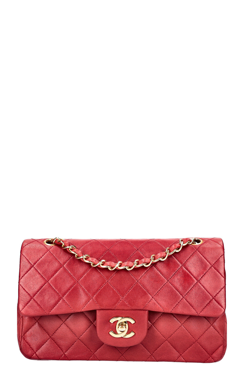 CHANEL Vintage Double Flap Bag Small Red – REAWAKE