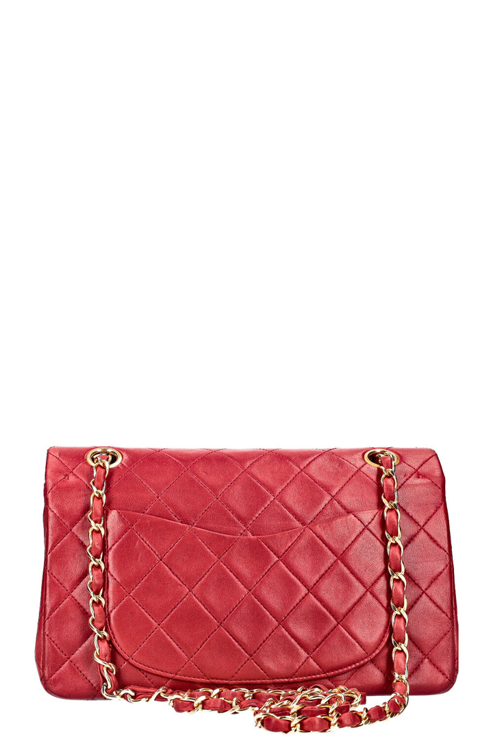 CHANEL Vintage Double Flap Bag Small Red