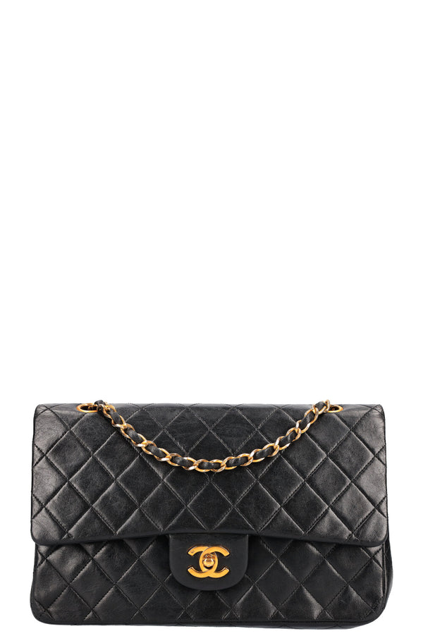CHANEL Vintage Double Flap Bag Medium Black