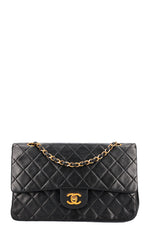 CHANEL Vintage Double Flap Bag Medium Black