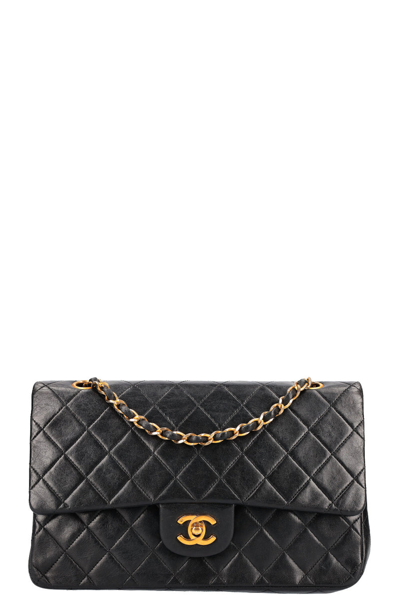 CHANEL Vintage Double Flap Bag Medium Black