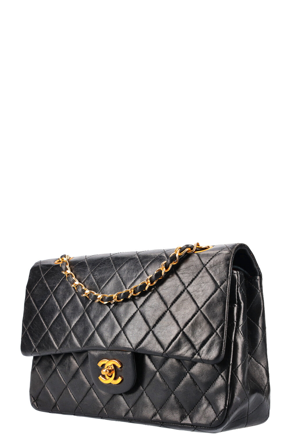 CHANEL Vintage Double Flap Bag Medium Black – REAWAKE