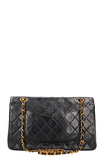 CHANEL Vintage Double Flap Bag Medium Black
