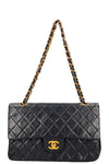 CHANEL Vintage Double Flap Bag Medium Black