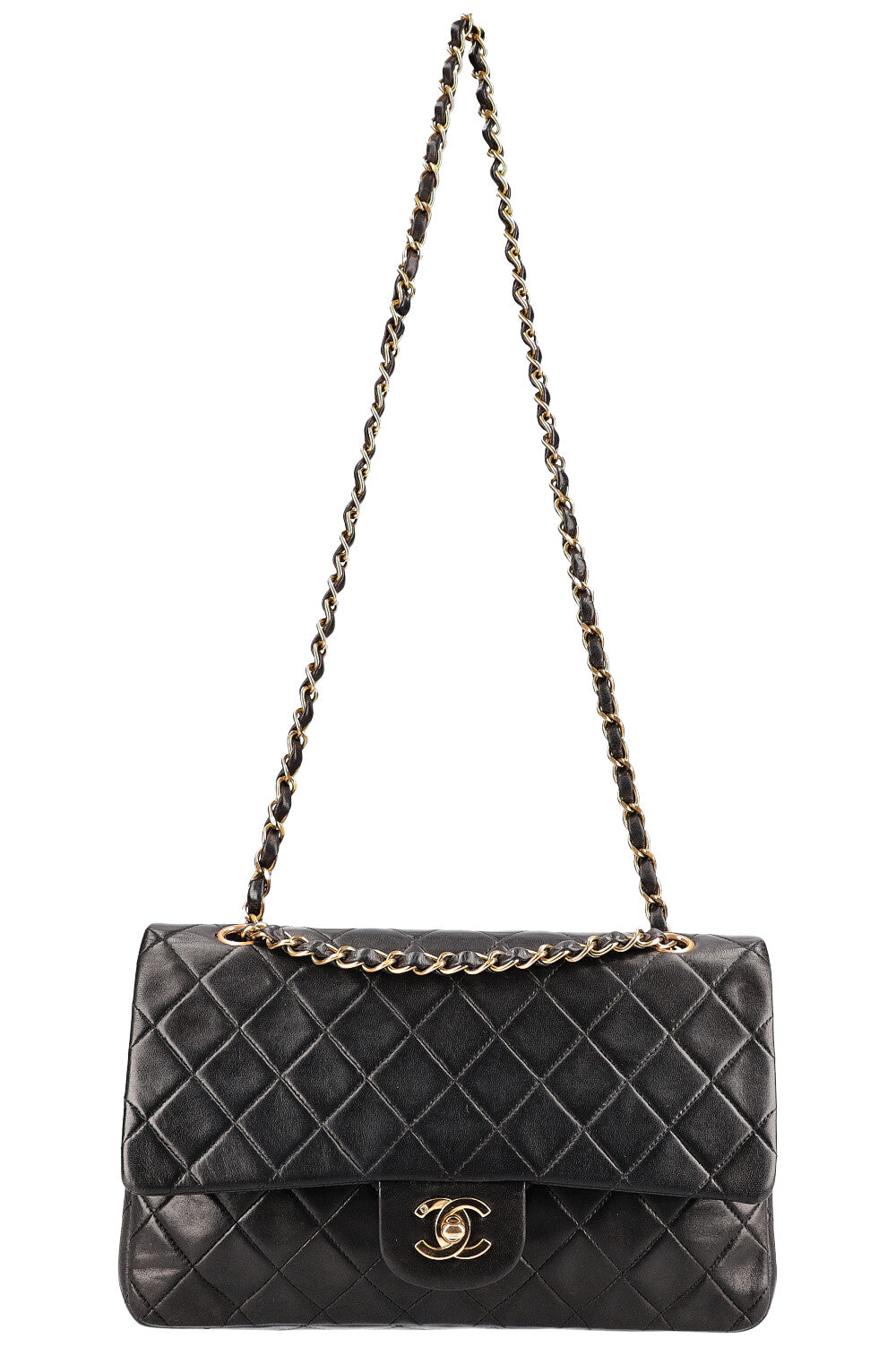 CHANEL Vintage Double Flap Bag Medium Black