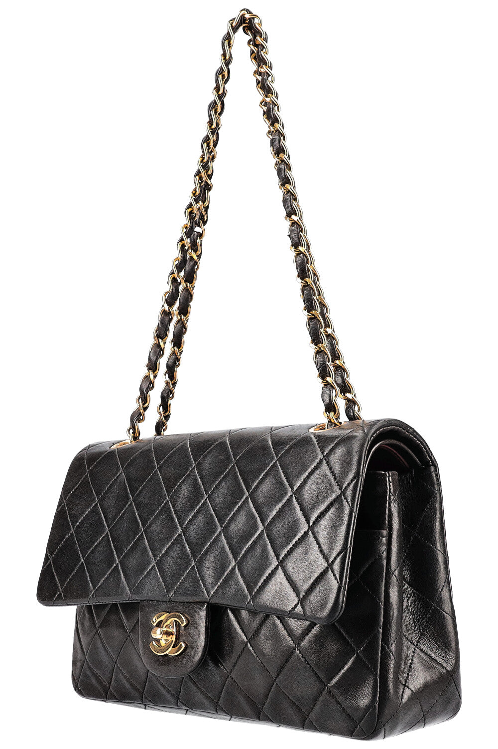 CHANEL Vintage Double Flap Bag Medium Black