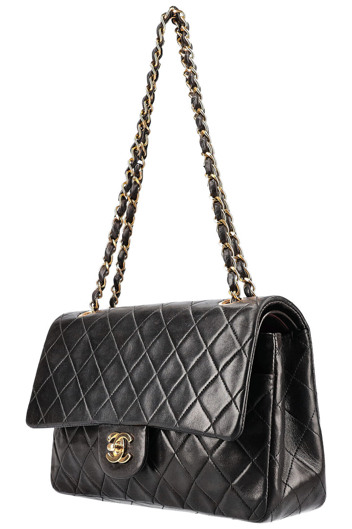 CHANEL Vintage Double Flap Bag Medium Black