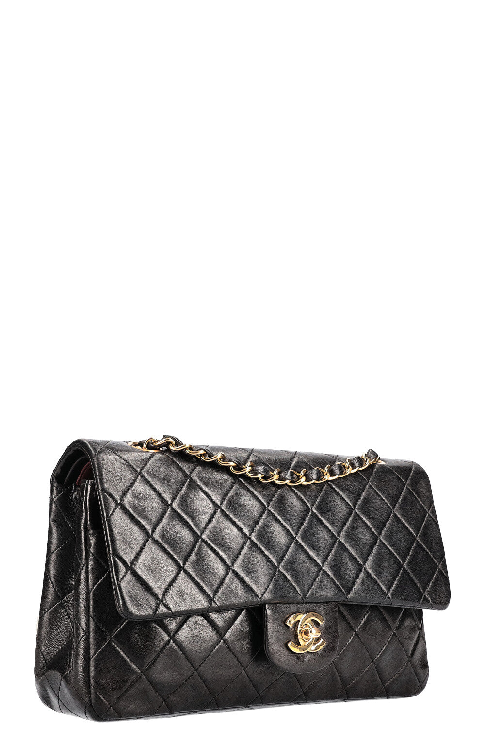 CHANEL Vintage Double Flap Bag Medium Black