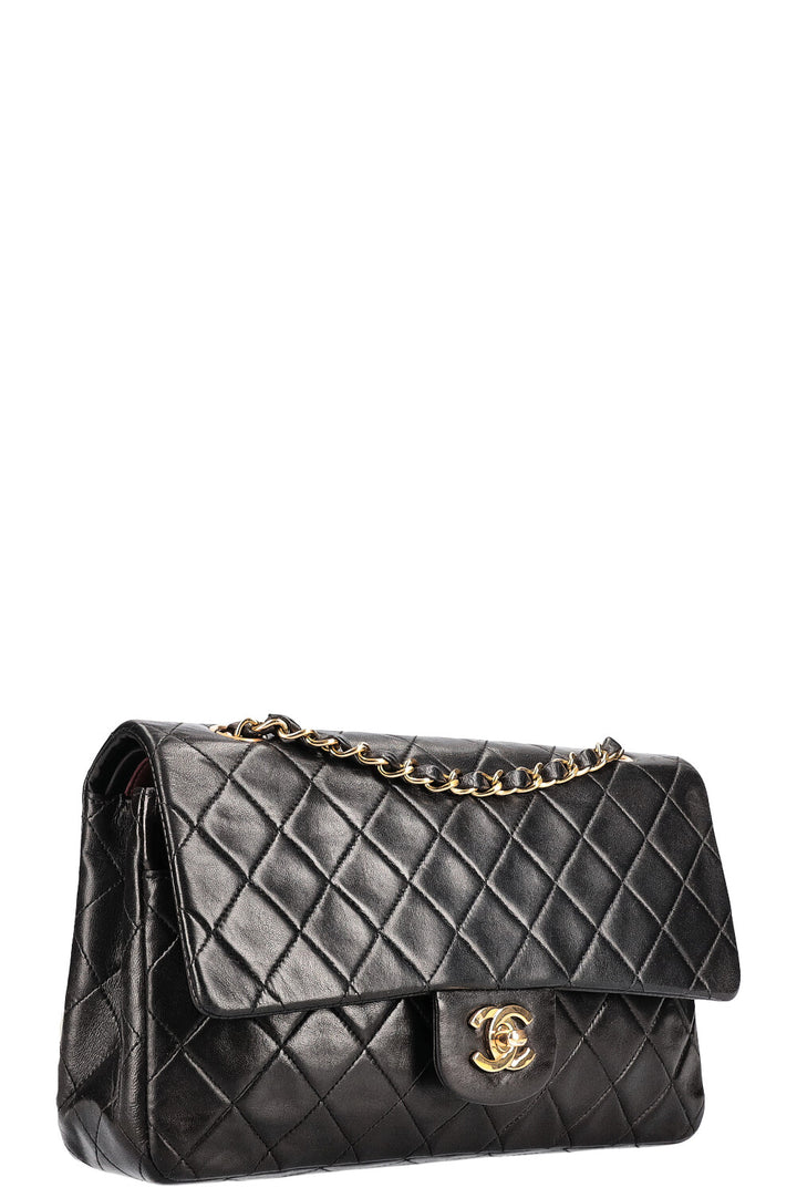 CHANEL Vintage Double Flap Bag Medium Black
