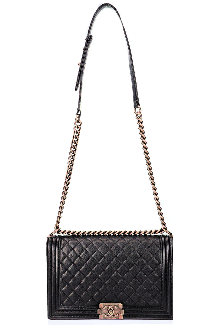 CHANEL Boy Bag Large Caviar Black