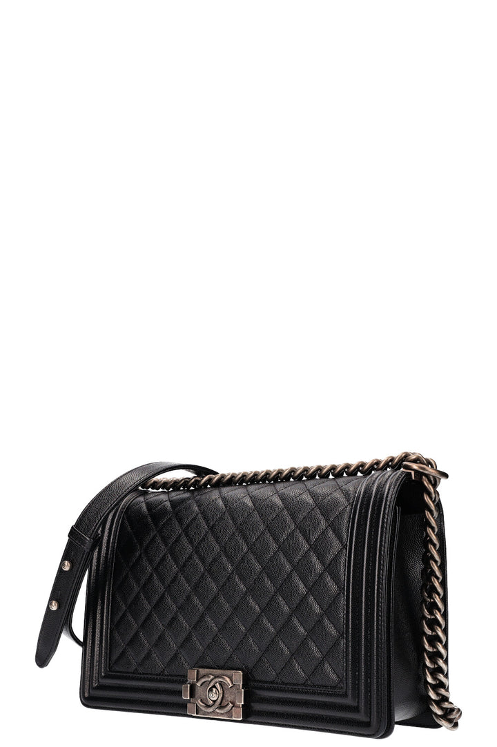 CHANEL Boy Bag Large Caviar Black