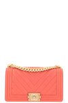 Chanel Boy Bag Medium Chevron Orange Gold