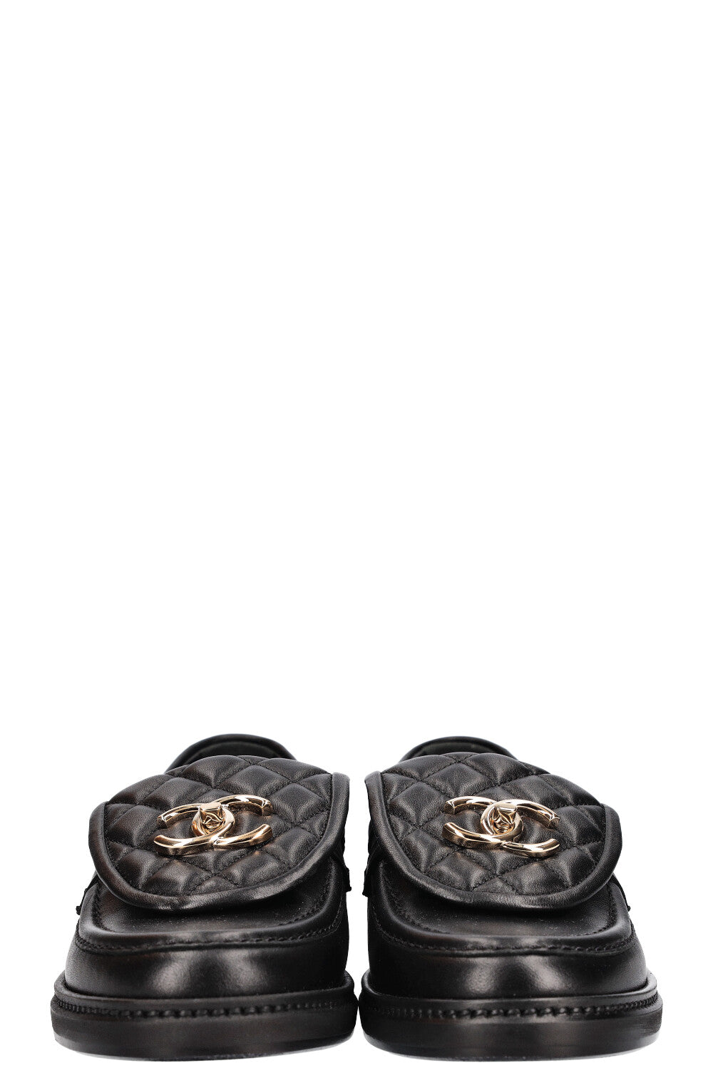 CHANEL Quilted Loafer Flats Black