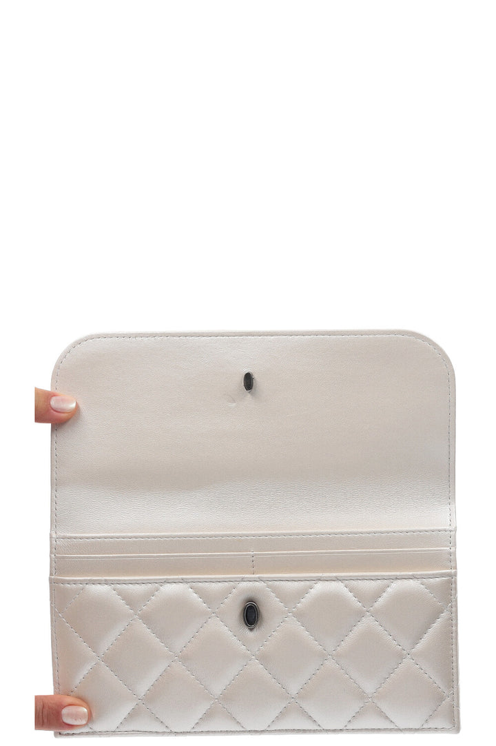 CHANEL Multi Pochette Bag Iridescent White