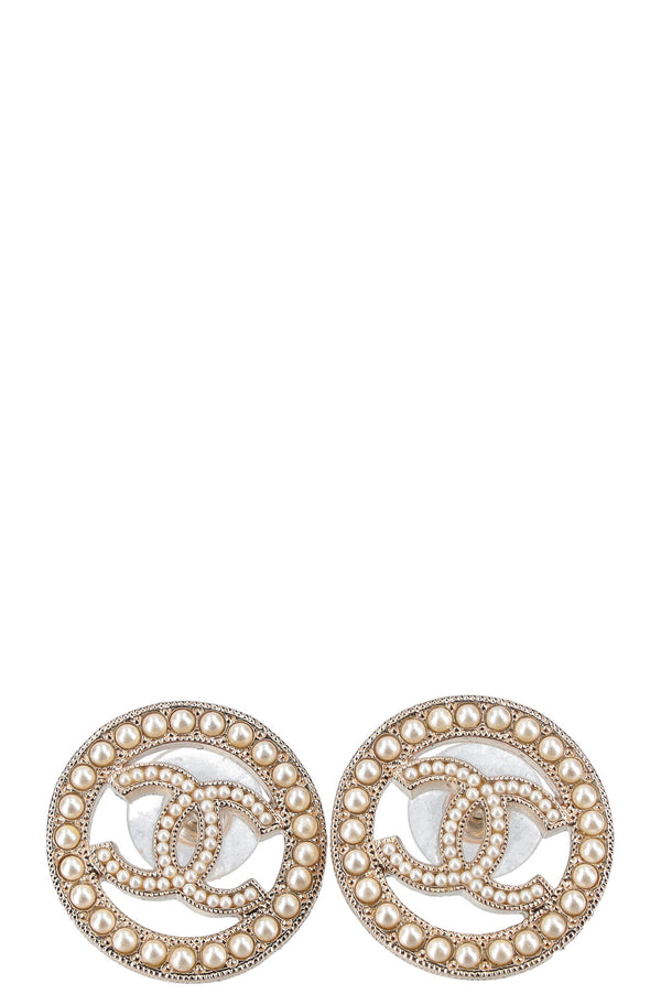 CHANEL CC Earrings Pearls C20