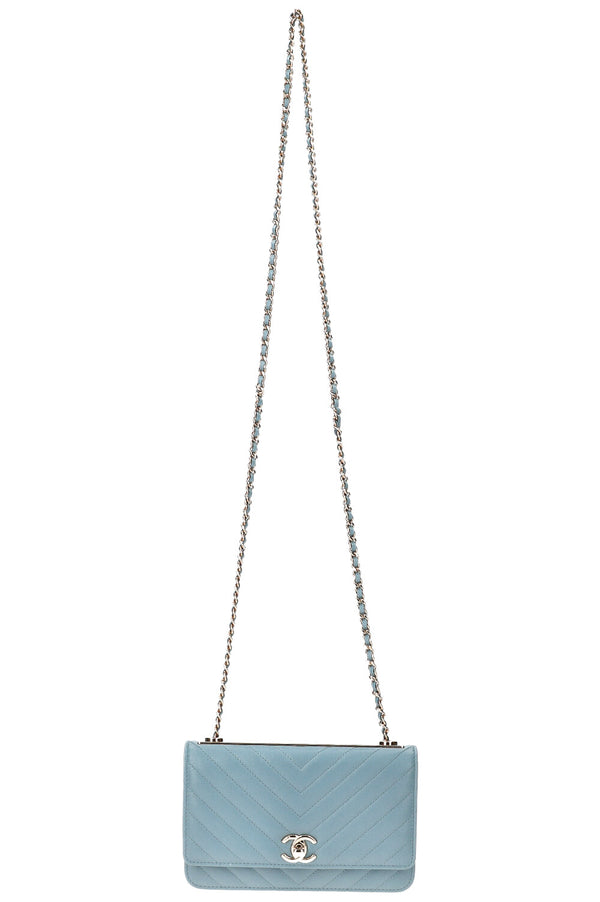 CHANEL Trendy CC WOC Chevron Blue