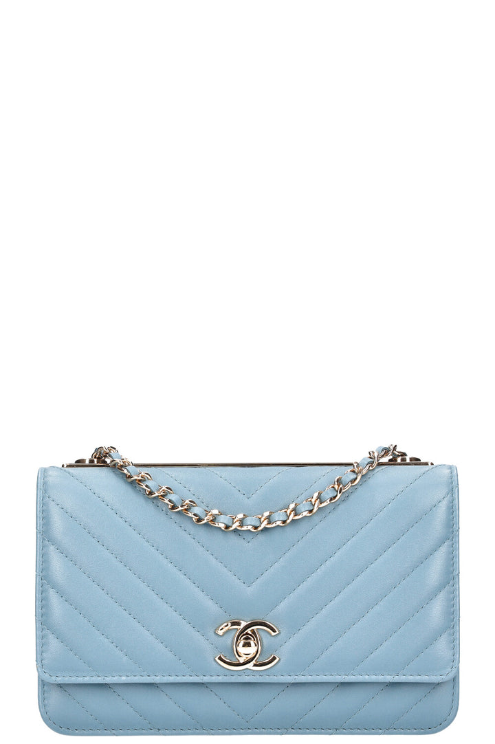 CHANEL Trendy CC WOC Chevron Blue