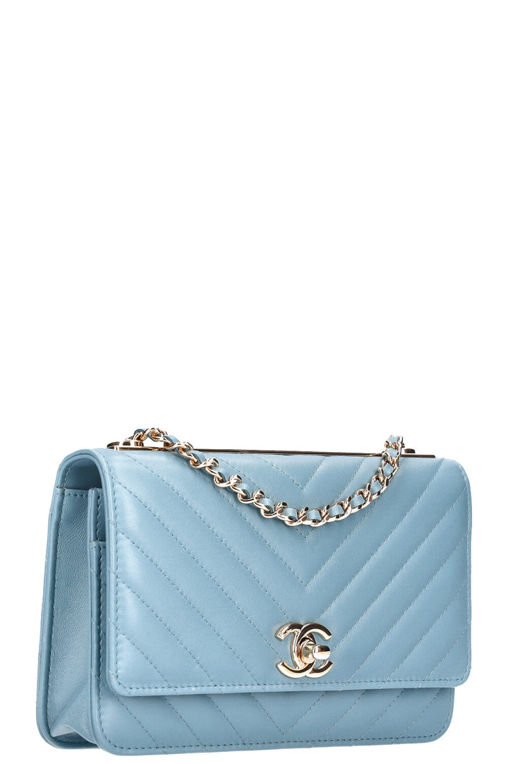 CHANEL Trendy CC WOC Chevron Blue